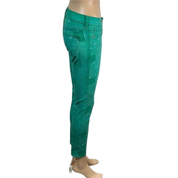 Old Navy Womens Denim Skinny Jeans Bleached Rock Star Ankle Length Green Size 4 - Picture 3 of 10